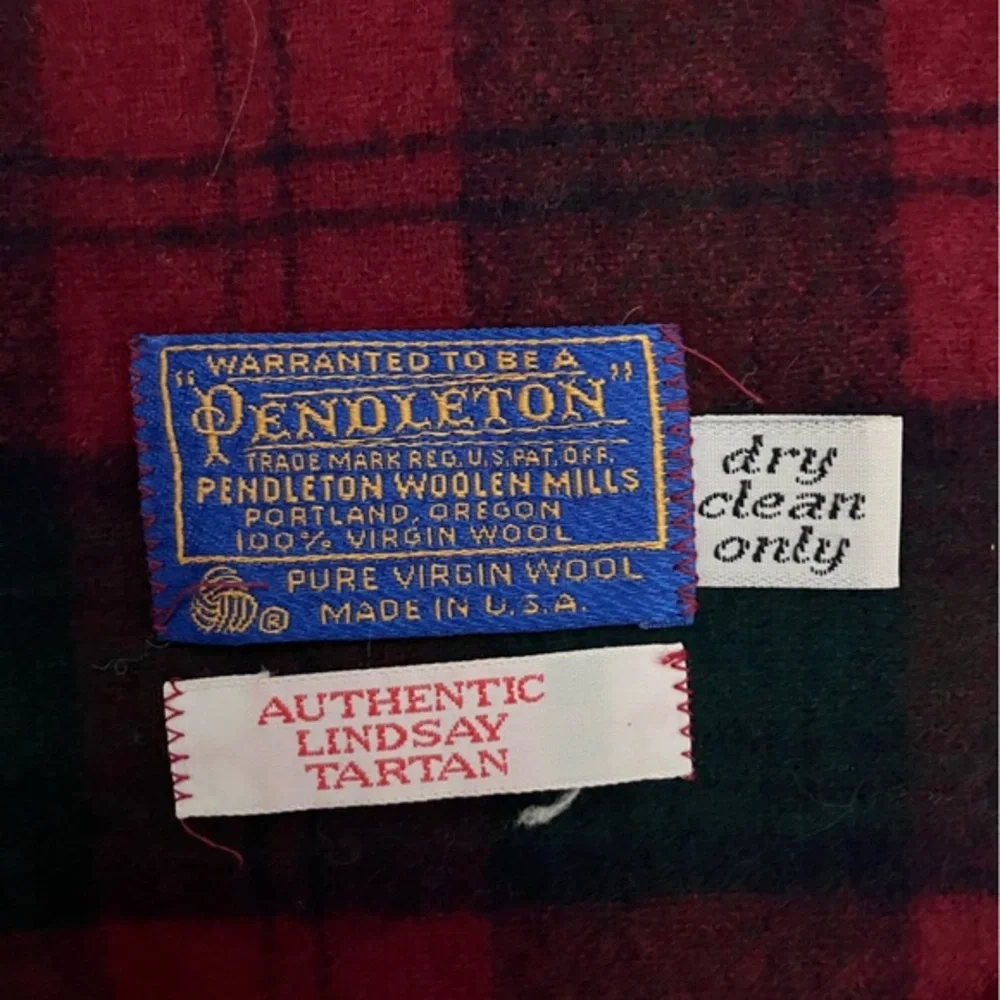 Vintage Pendleton Authentic Lindsay Tartan Plaid Scarf 100% Virgin Wool
